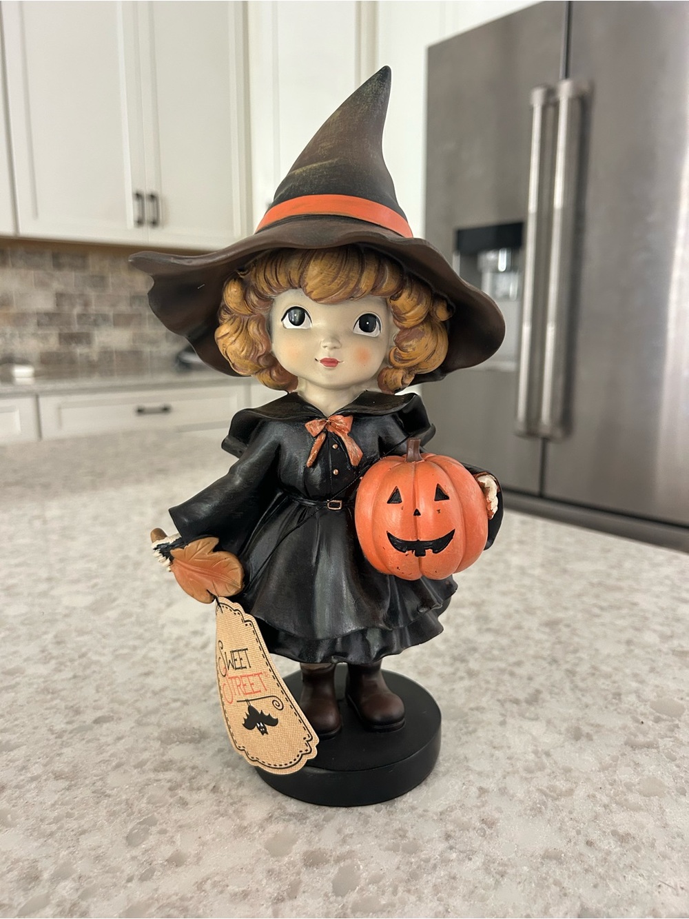 “New” Sweet Street Vintage-Inspired Black & Orange Halloween Witch Figurine
